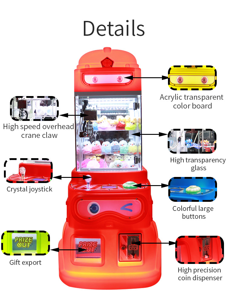 Rotomolded Mini Claw Crane Machine Interior Claw & Prize View | Hiclawcrane