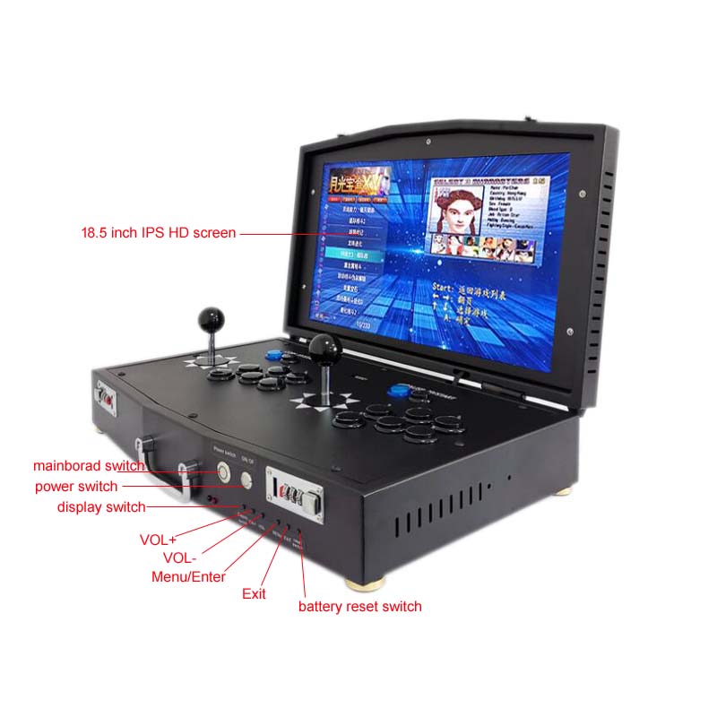 Arcade Console 2 Players Pandora Forrest Box Retro Video Games With 18.5 Inch LCD Built In 5000 In 1  HDMI VGA Output