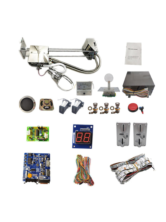 DIY Arcade Claw Crane Machine Kit With 53cm Stainless Steel Gantry Main Board Coin Acceptor Power Supply Speaker Button