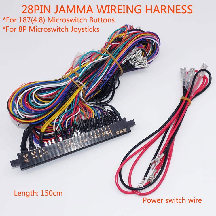 Cableado de interfaz Arcade JAMMA de 28/56 pines, 2,8/4,8 mm, 150 cm, PCB