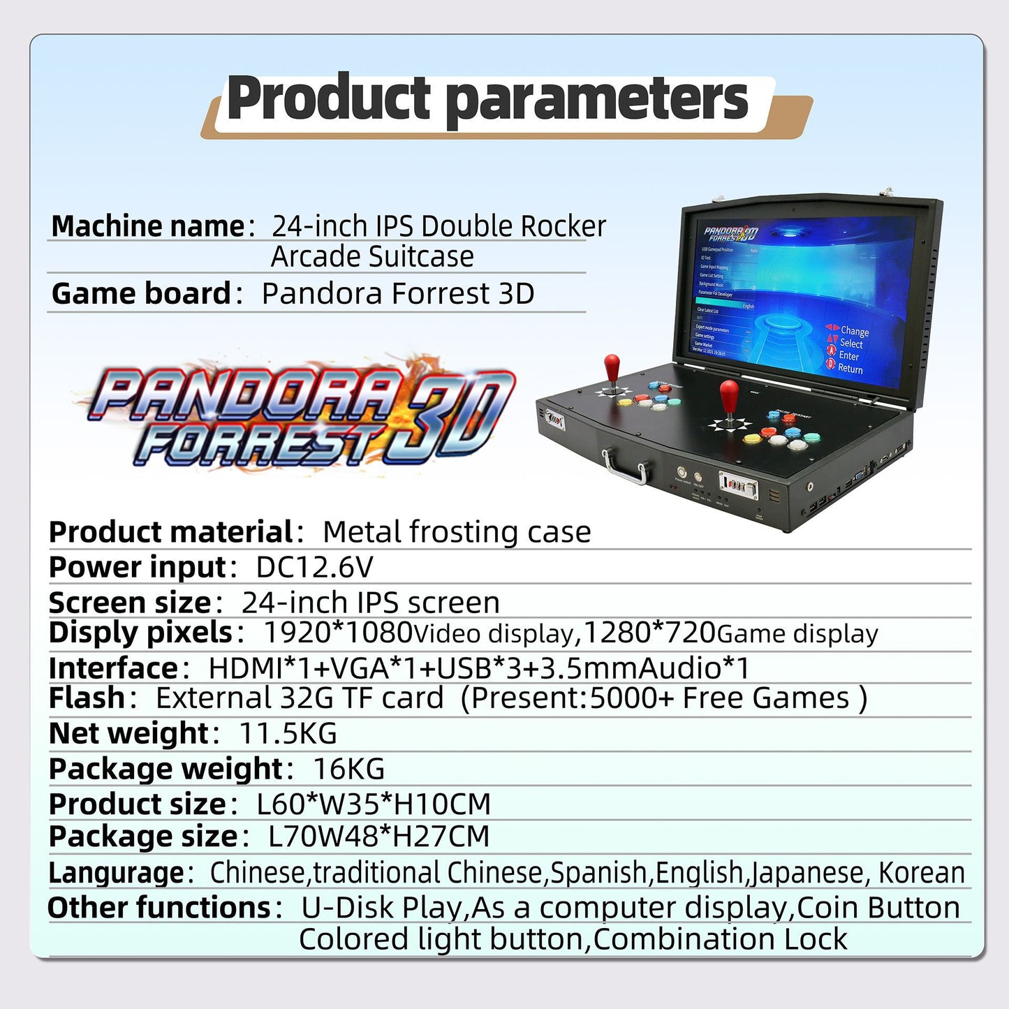 Consola Arcade Pandora Box 18.5" – 5000 juegos retro en 1 HDMI | Venta al por mayor
