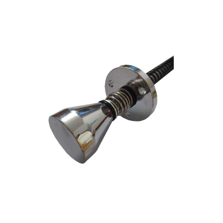 Arcade pinball machine ball shooter chrome tip and spring base close-up – replacement plunger part