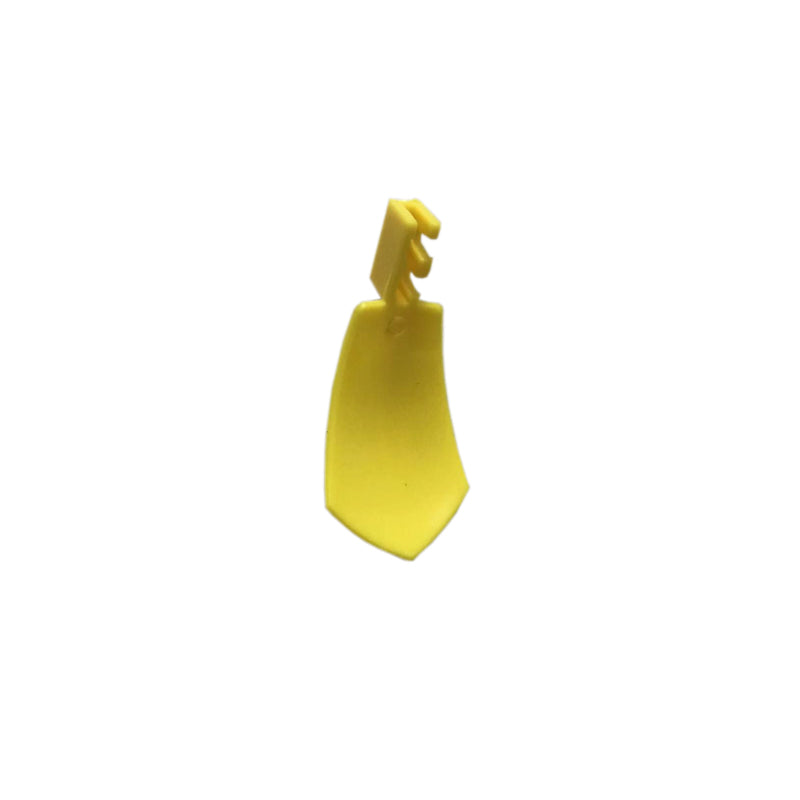 Yellow candy claw machine replacement clip side view showing mounting tab – arcade spare part