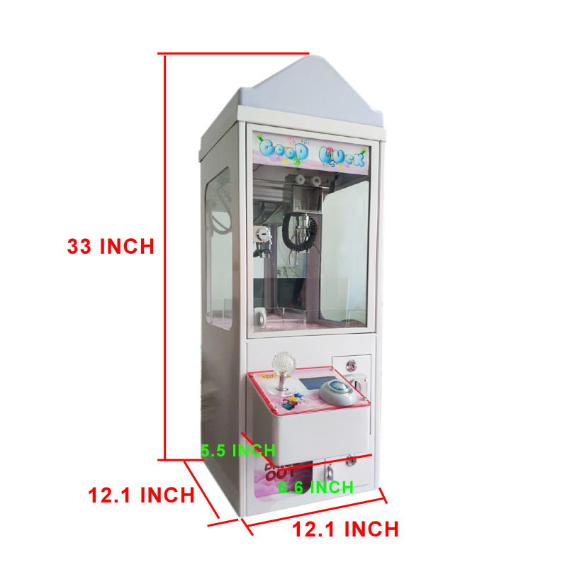 Mini Metal Case Bar Top Doll Candy Catcher Machine Coin Operated Plush Toys Claw Crane Machine With LED